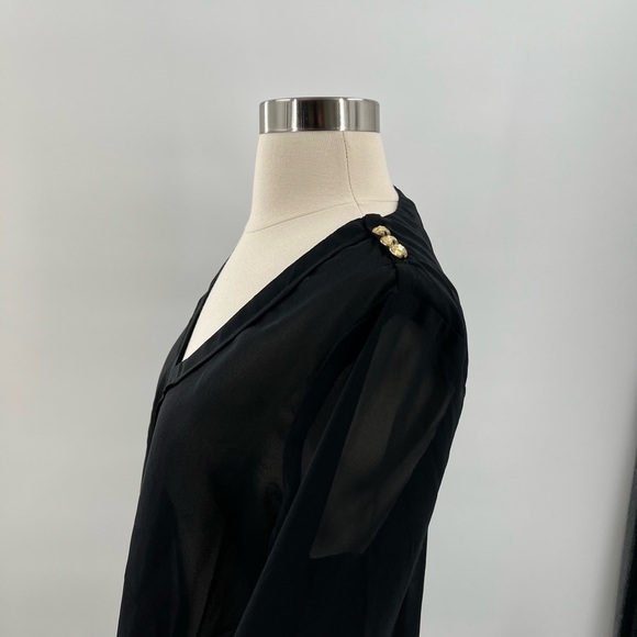 Dizzy Lizzy Sheer Blouse Ladies Size Medium New - Picture 6 of 8